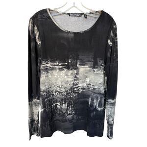 Snoskins Black and White Abstract Artistic Print Base Layer -  Shirt size XL
